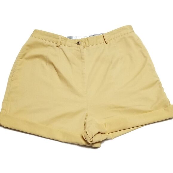 VINTAGE 90s Talbots Yellow High Rise Mom Shorts - Picture 2 of 8